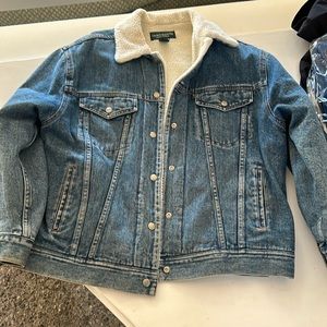 RALPH LAUREN LAUREN Jeans Co. 100% Cotton Shearling-Lined Trucker Jean Jacket